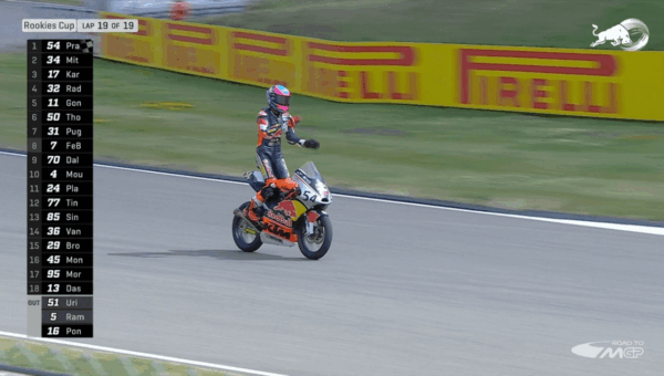 Veda Ega Menang Sachsenring 2025, Selebrasi Pacu Jalur